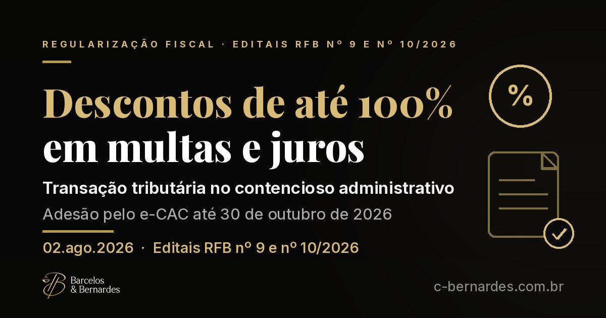 Capa: Transação Tributária: descontos de até 100% em multas e juros — adesão até 30/10